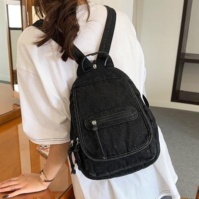Schulrucksack multifunktionaler Vintage-Denim-Rucksack für Damen, neuer modischer Rucksack für den doppelten Gebrauch, auffällige lässige Reise-Einkaufstasche mit einer Schulter