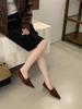 2025 New Pointed Suede One-word with Thin Heel Shallow Mouth Versatile OL Commuter Work Women's Shoes