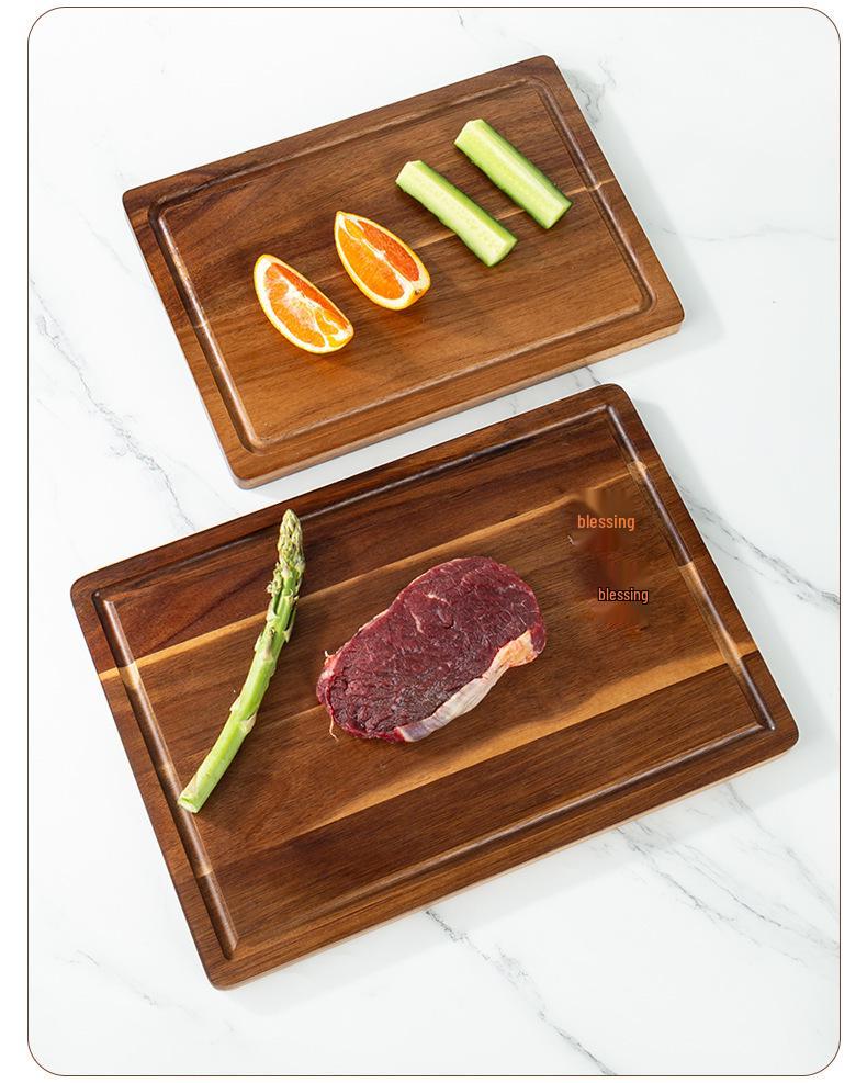 Acacia Wood Cutting Board - Solid and Anti-Mold, Double-Sided, Ideal for Kitchen Use