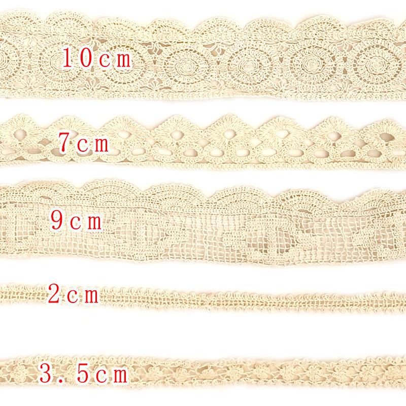 Coarse Cotton Thread Embroidery Hollow Lace Lace Apricot Embroidery Clothing Skirt Accessories Cotton Edge Diy Accessories