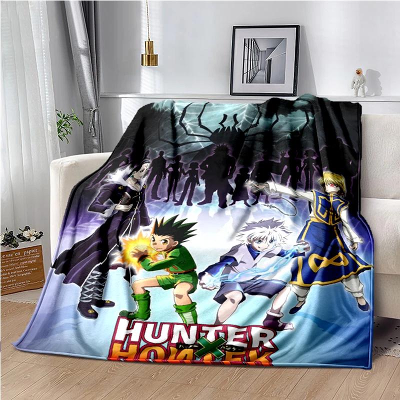 HUNTER X HUNTER Throw Blanket Anime Soft Cover Lightweight Warm Cartoon Blankets for Kidsroom bedroom