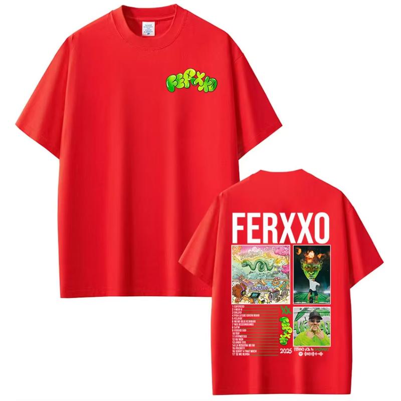 Rapper Feid Ferxxo Tour 2025 Tshirt Unisexs Women Clothing Fashion Hip Hop Tshirts Cotton Casual Oversized Short Sleeve T Shirts