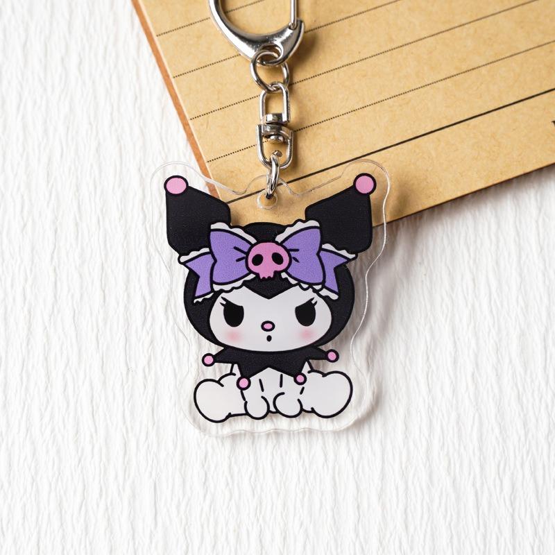 Sanrio Kawaii Kuromis Melodys Gothic Dark Style Keychain Accessories Couple Cartoon Acrylic Pendant Backpack Decoration Kdis Toy