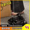 Thick-soled one-word sandals women's 2025 new summer wear soft-soled casual beach Roman shoes women