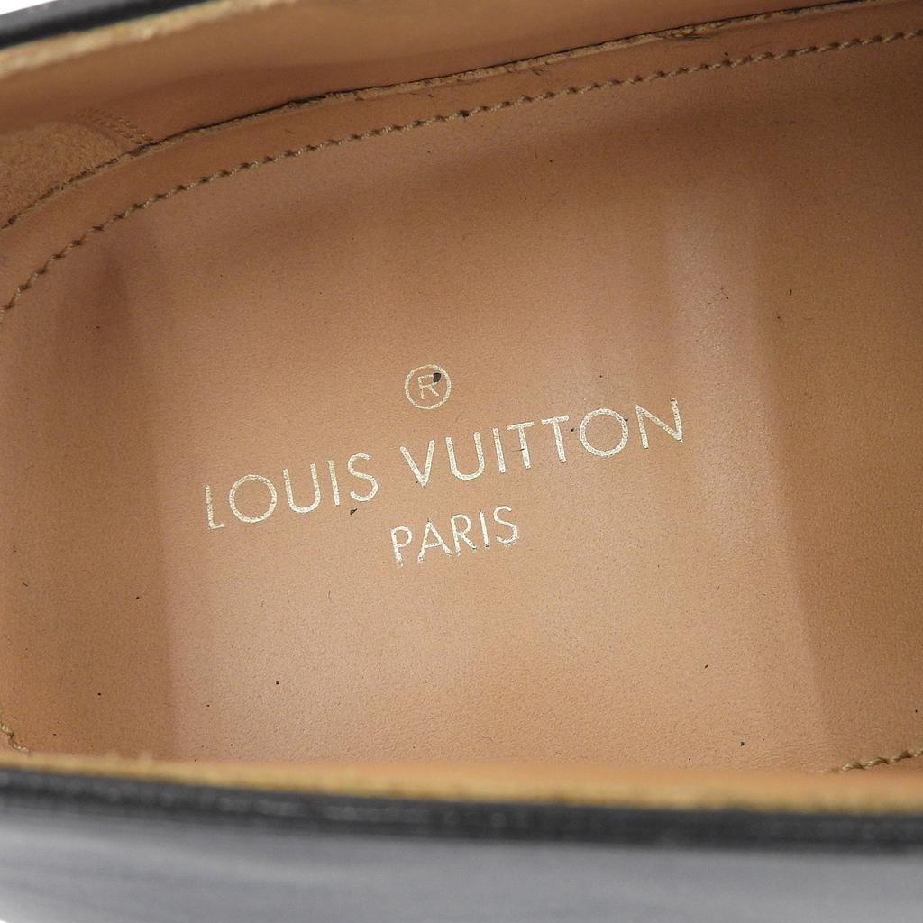 Doskonałe skórzane buty LOUIS VUITTON Wingtip medallion patyna niebieska skóra męskie 8.5 Używane