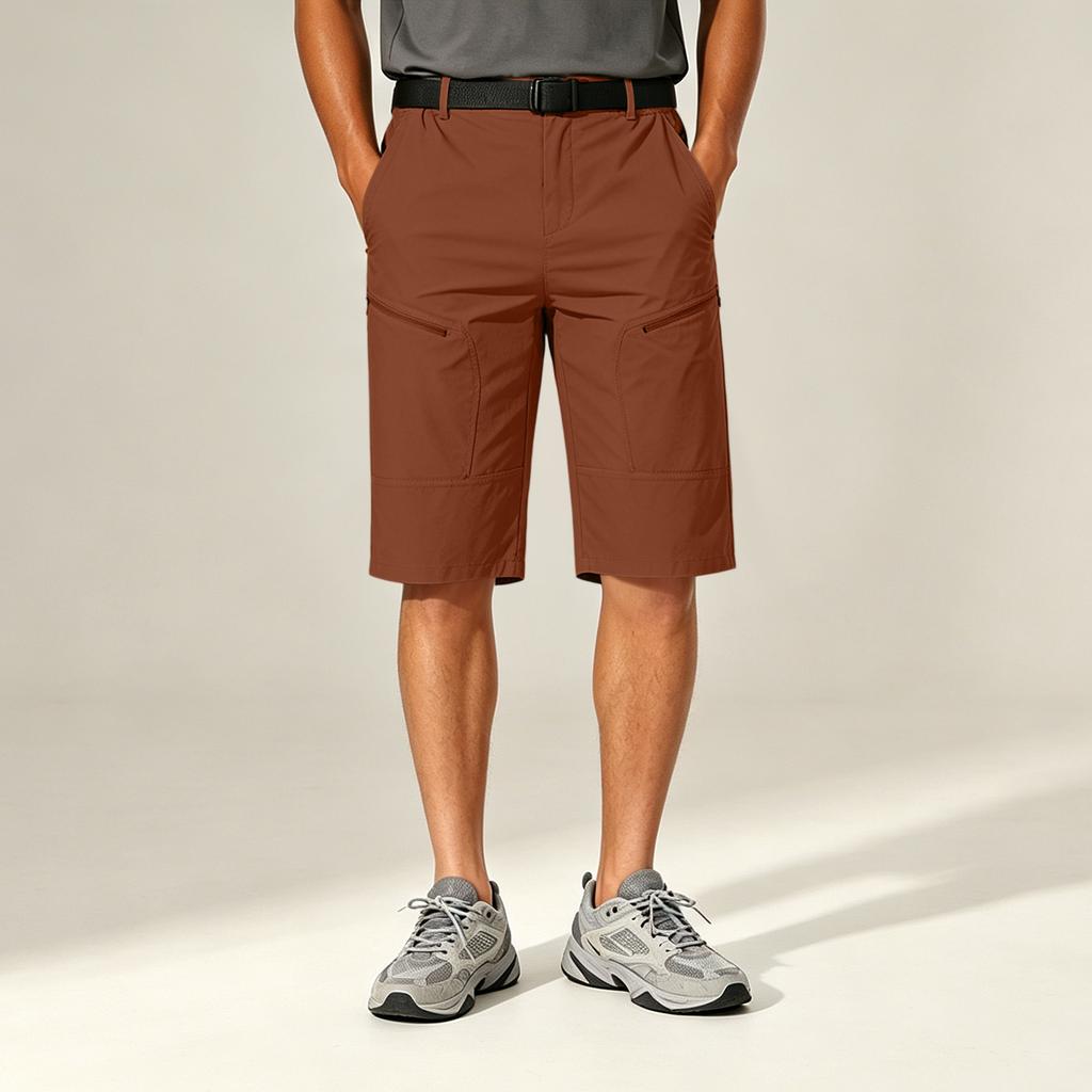 Men's Cargo Shorts with Multiple Pockets, Loose Fit Casual Mid-Length Shorts for Summer