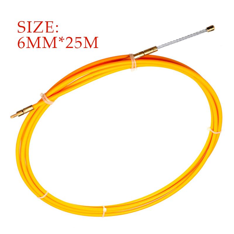 6mm 5M-30M Fiberglass Electric Cable Push Pullers Duct Fish Tape Wall Wire Lead Electrician Wiring Installation Aid Tool