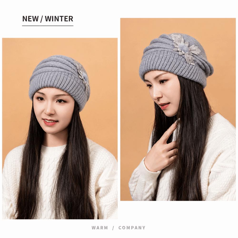 Stretch Warm Knitted Hat Thick Knit Knit Slouchy Beanie Comfy Fleece Beanie  Autumn Winter