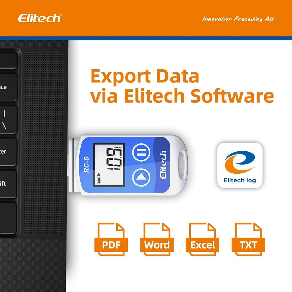 Elitech USB-Temperaturdatenlogger, Temperaturrekorder, Datenrekorder, 32.000-Punkte-Datenlogger, der die Temperatur einfach aufzeichnen und analysieren kann, Blau 5