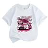Kids Boys Girls 100% Cotton Crew Neck Short Sleeve T-Shirt, Cute Cartoon Racer Car Graphic Casual Soft Breathable Tee for Daily Play Summer Outdoor We