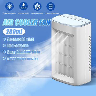 Household Spray Air Cooler Mini Spray Cooling Fan Desktop Small Air Conditioner Humidifier 3-speed Circulating Air
