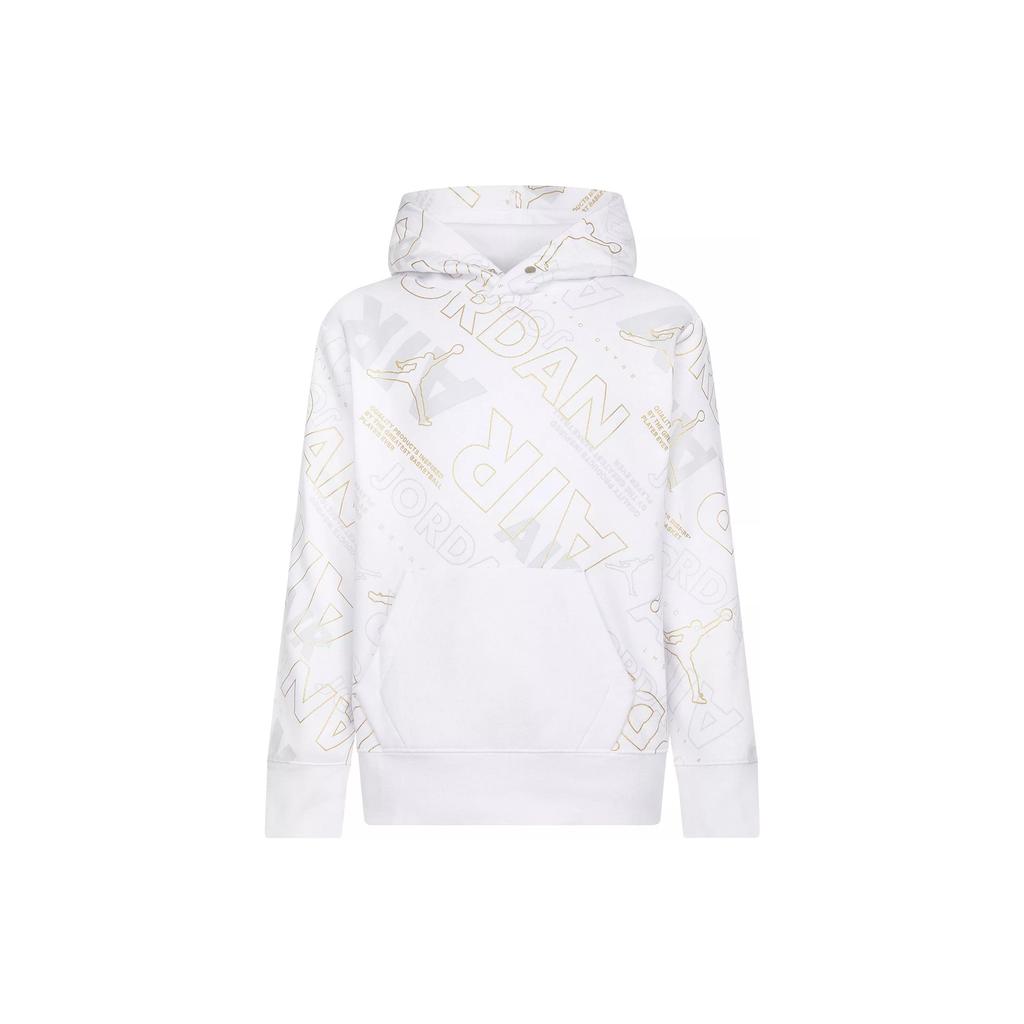 Jordan Letter Print Hooded Sweatshirt Kids Tops White 95C017-001