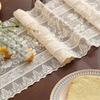 White Table Runner Decorative White Tablecloth Accessorie Kitchen Aesthetic Decoration Living Room Desk Accessorie Home Decor