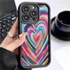 Rainbow Heart Groove Style iPhone Pro Max Case for 14/15/16/17