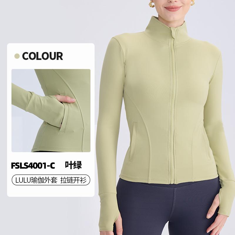 Spring And Summer New Internet Celebrity Yoga Clothes Women'S Fitness Top Tight Running Quick-Drying Double Pocket Sports Long-Sleeved Jacket
