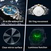 OLEVS Mens Watch Original Business Brand Quartz Watch Rhombus Mirror Waterproof Luminous Automatic Date Moon Phase Watch