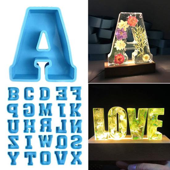 1Pcs Alphabet Mould Large Size Not Easy to Break Silicone Letter A to Z 3D Mold Decoration for Party Decoration