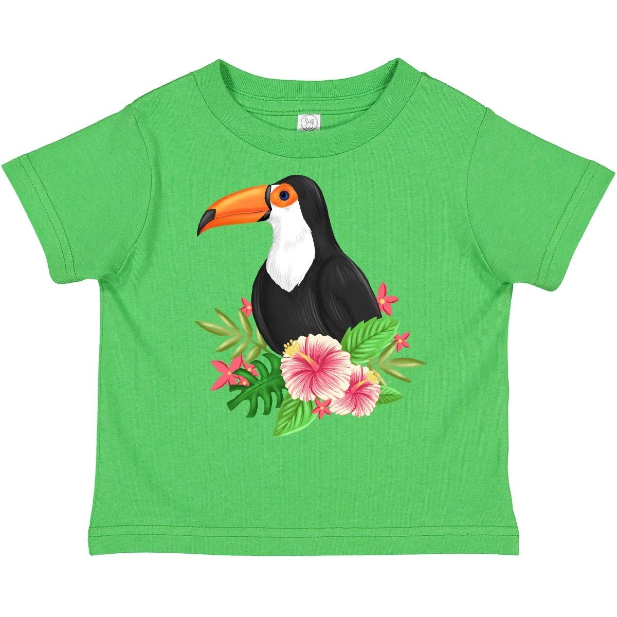 Inktastic Toucan With Hawaiian Flowers Toddler kids boys T-Shirt Summer Bird Animal I Love 100