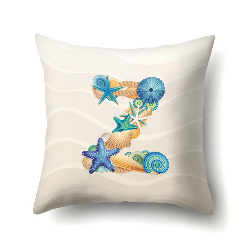 

Полиэстеровая наволочка Декорация Предмет домашнего обихода 26 английских букв Принт Наволочка Автомобильная поясничная подушка Прикроватный коврик No pillow core