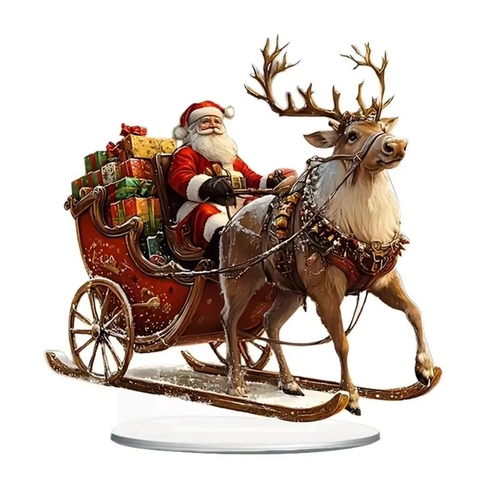 2D Christmas Decorations Flat Decorative Santa Claus Santa Claus Decoration Multi-Functional Acrylic Material Table Ornament
