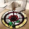 Rose Round Rug Nonslip Area Rug Office Chair Mat Carpet For Living Room Bedroom Home Decor