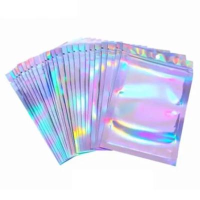 100PCS Hologram Cellophane Self Sealing Bag 9 X 12cm Iridescent Zipper Lock Bag for Candy Biscuit