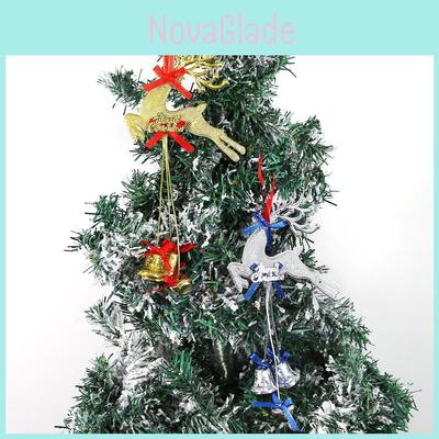 Elegant Christmas Tree Hanging Reindeer Decorations In Gold Red Silver With Bells