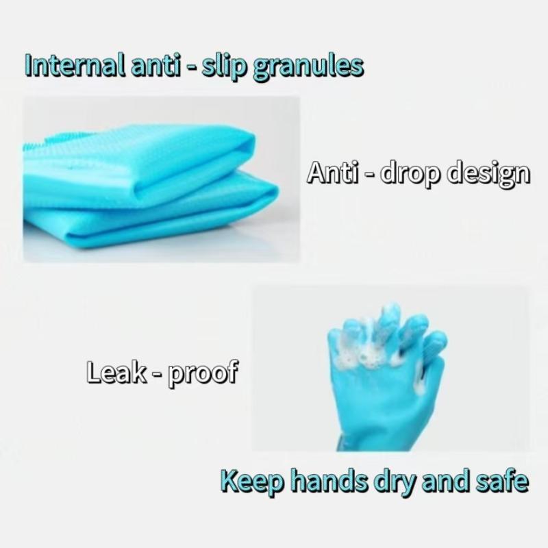1/2/3pair Dishwashing Cleaning Gloves Silicone Dish Washing Gloves for Household Scrubber Kitchen Cleaning Tools