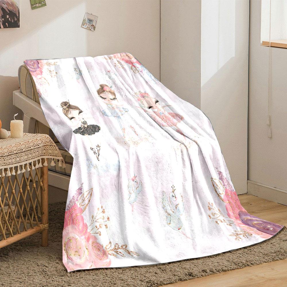 Ballet Girls Swan Pink Blanket bedroom Blanket for Livingroom Couch lunch break Soft throw for Friend's festival Gift