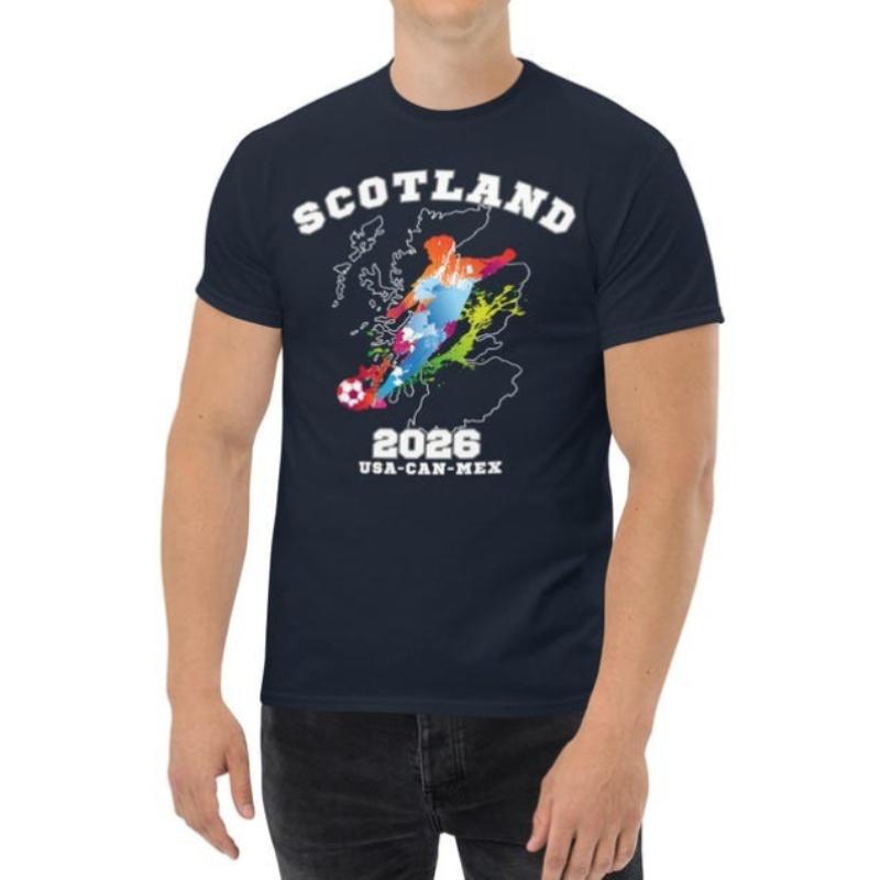 Scotland Football Shirt Scotland 2026 Graphic T Shirts Scotland Flag Vintage T Shirt Streetwear Cottron Short Sleeve Fan Gift
