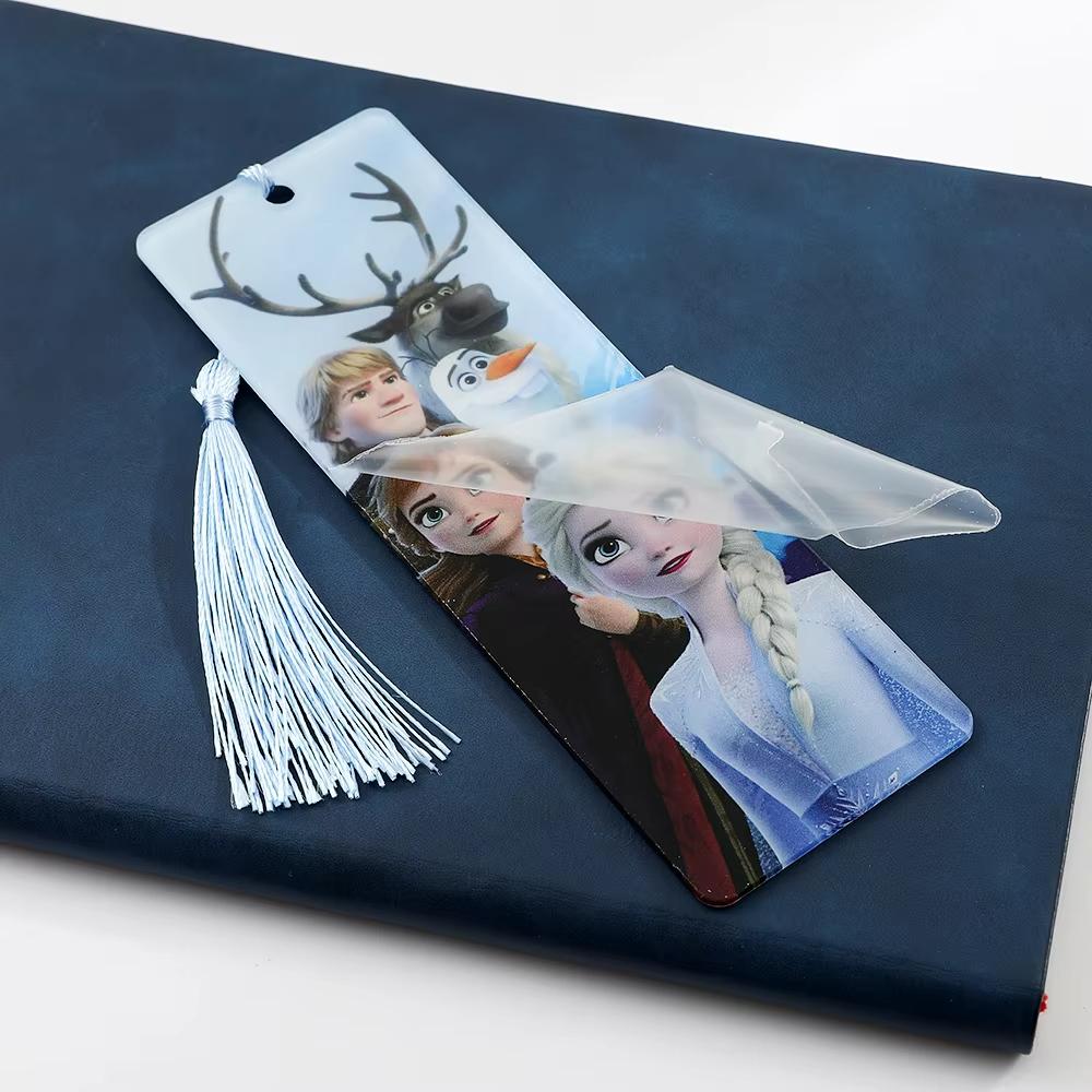 MINISO Acrylic Tassels Cartoon Characters Bookmark Princess Theme Cartoon Reading Bookmark Page Mark Stationery for Students Teachers