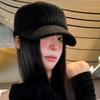 Autumn and Winter Flat Top Knitted Cap Female Equestrian Hat Wool Hat