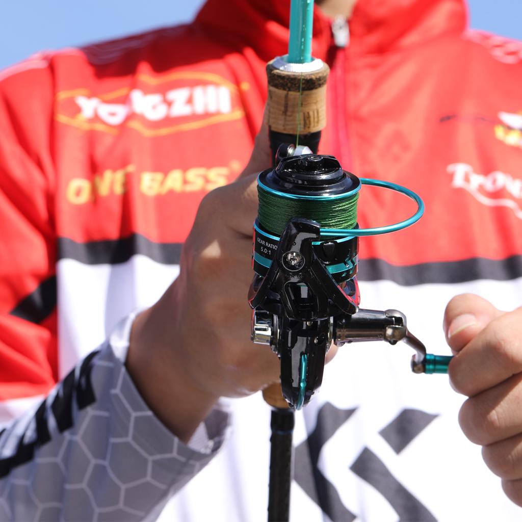 SOUGAYILANG Spinning Fishing Reel 5.0:1 Gear Ratio with Fishing Line Mini Portable Sea Fishing Wheel Travel Outdoors Fishing Reels