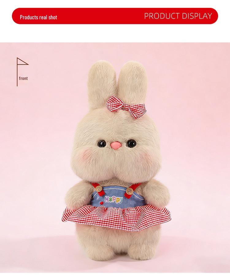 Adorable Rabbit Doll In Cute Skirt - Plush Toy with Comforting Cloth Outfit for Kids