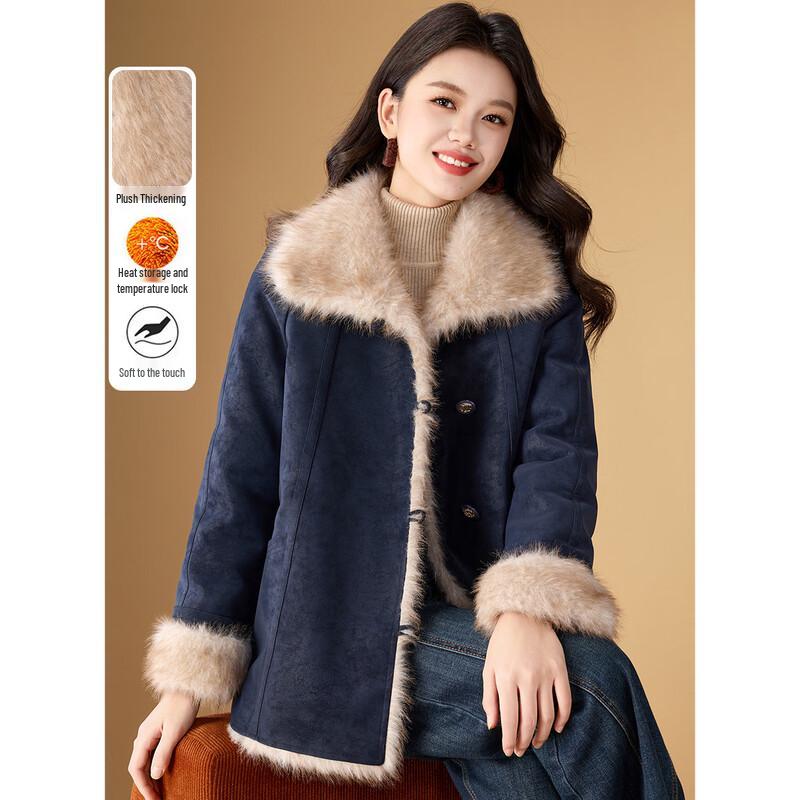 

Meilannie Faux Fur Lined PU Leather Winter Coat 3XL
