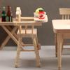 1:12 Dollhouse Miniature Oak High Chair - Natural Color for Baby or Child Scene Model