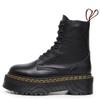 Litchi pattern thick bottom hole locomotive boots, side zipper British women's short boots, muffin bottom