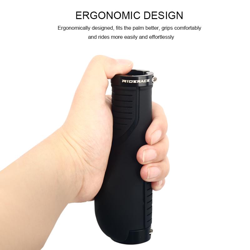 Bicycle Handlebar Grips TPR Ergonomic Rubber Handle Non-Slip Shock Absorption Mountain Bike Handlebar Cover Double Side Lock On