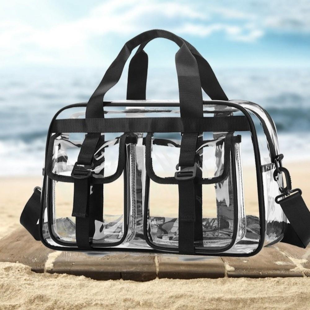 Large Capacity Transparent Crossbody Bag Waterproof Lightweight Toiletries Handbag PVC Multifunctional Washing Storage Bag