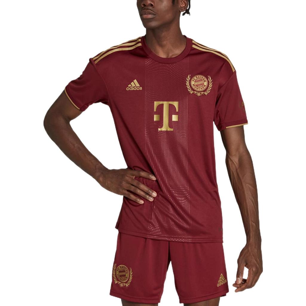 adidas FC Bayern München Schwarzes Fußballtrikot Herren Dunkelrot IC1435