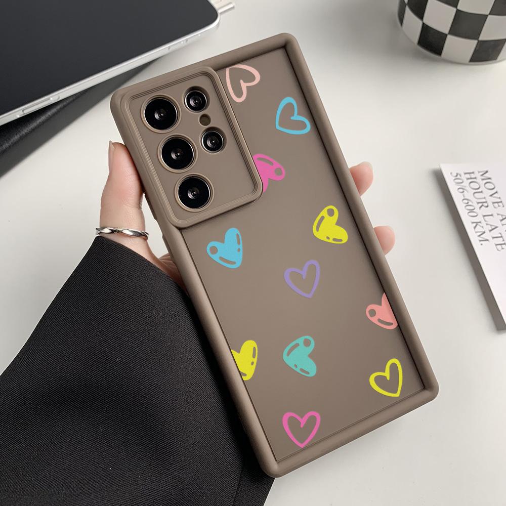 Soft Case For Samsung A55 5G S25 Ultra S24 FE A54 A16 A15 A53 A35 A34 A14 A13 A06 A05 A05s A33 A25 S23 S22 Plus Love Heart Cover