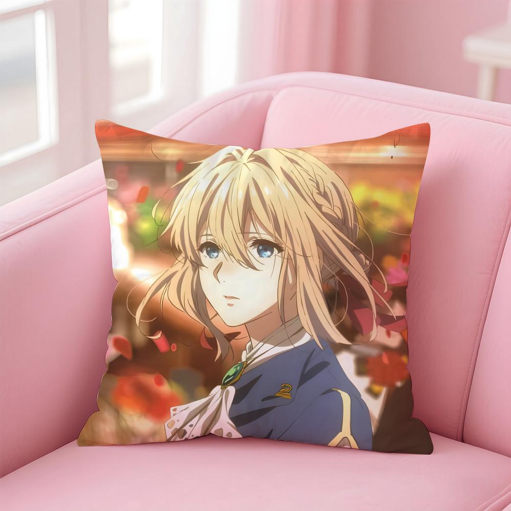 V-Violet E-Evergarden ANIME Cushion Cover Comfortable Reversible Pillow Cover Ideal for Car Sofa Bedroom & Beyond