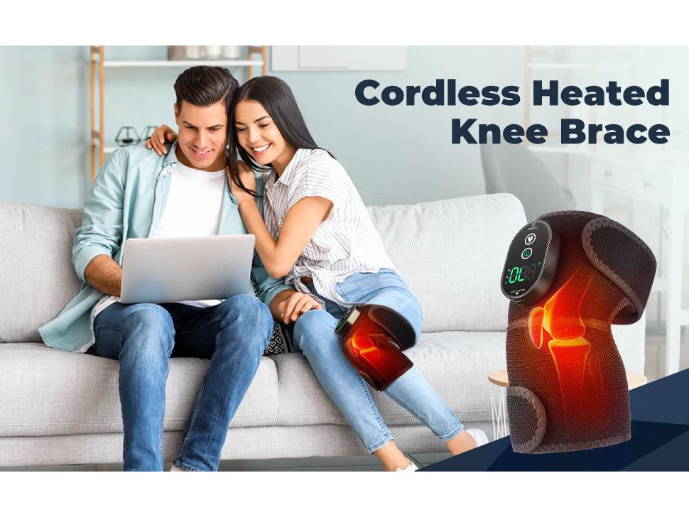 6-Speed Electric Heating Knee Pad for Cold Leg Joint Therapy with Wormwood Compression