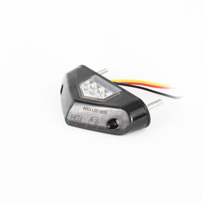 Moto Fanale posteriore LED + luci di stop continue Lumitecs TX32 grigio fumé