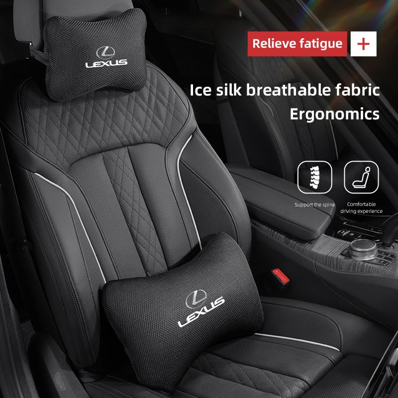 Auto Belüftung Kopfstütze Eis Seide Lendenkissen Nackenkissen für Lexus LS LC RZ IS350 ES300 GS350 CT200h GX460 LX570 RX500h NX300