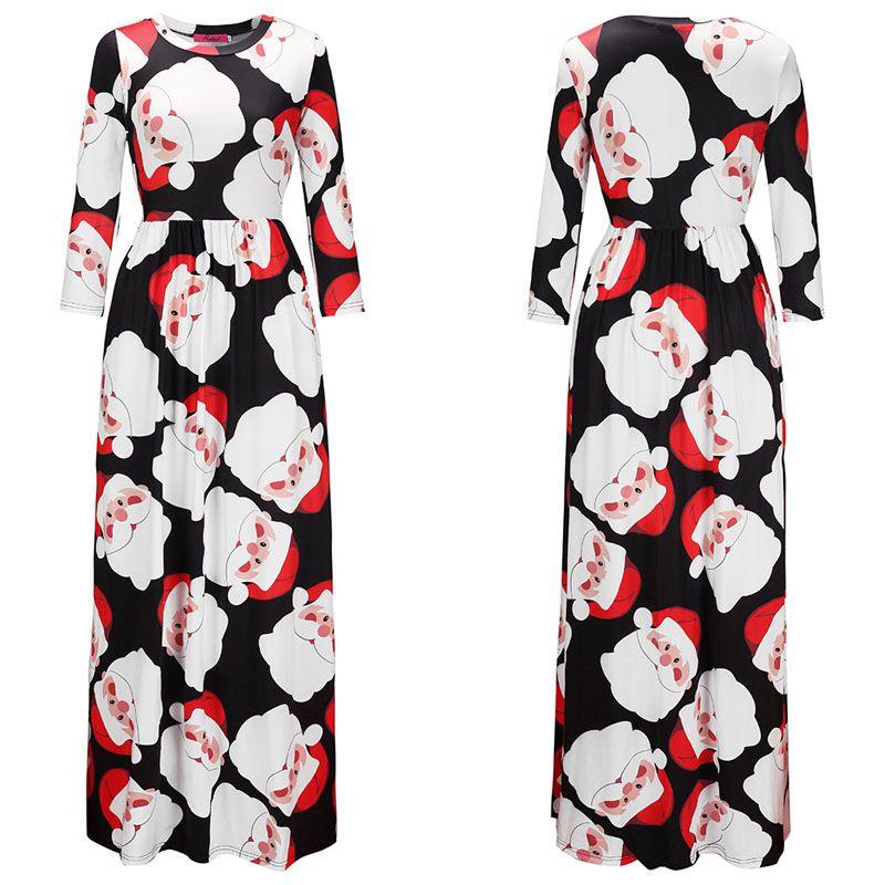 Fashion Women's Long Sleeve Christmas Dress Long Skirt Clothing With Premium Quality Material