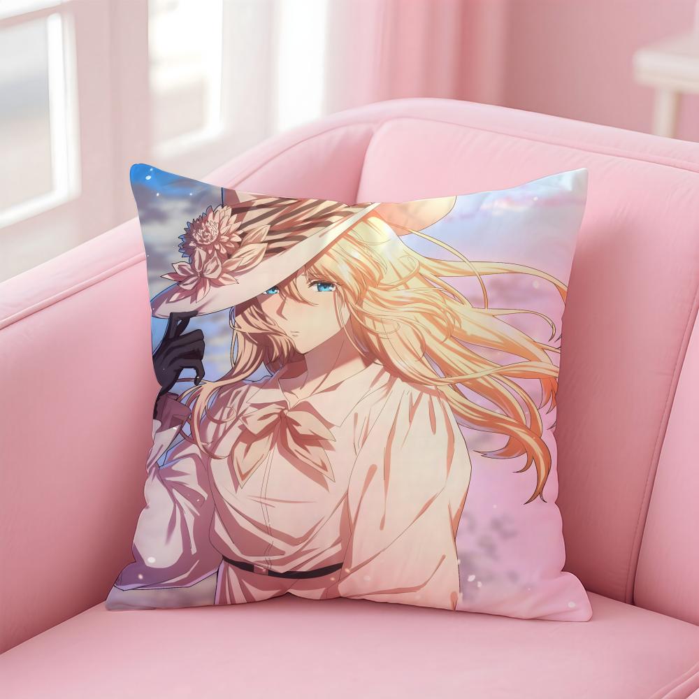 V-Violet E-Evergarden ANIME Cushion Cover Comfortable Reversible Pillow Cover Ideal for Car Sofa Bedroom & Beyond