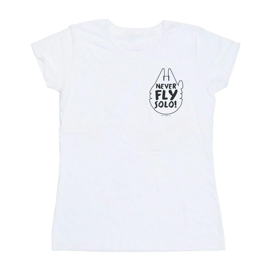 Star Wars Womens/Ladies Never Fly Solo Cotton T-Shirt
