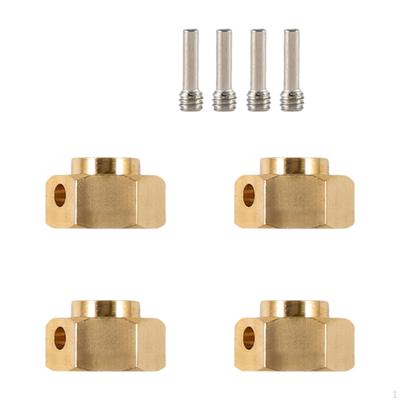4 Pieces Heavier Brass Wheel Hex Extended Adapter 1/10 RC Hubs Adapters Upgrade for