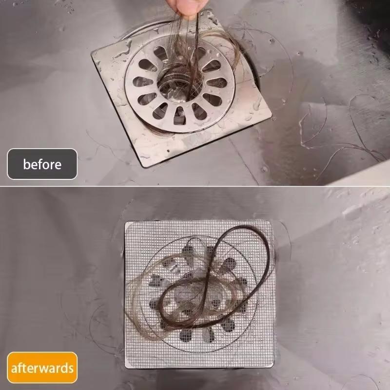 20Pcs Disposable Floor Drain Sticker Sink Drain Hair Filtration Blocker Shower Drain Hair Catcher Cover Bathtub Mesh Filtration Sticker